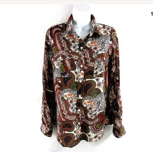 ❤️LUCKY BRAND - Women's Paisley Retro button up M